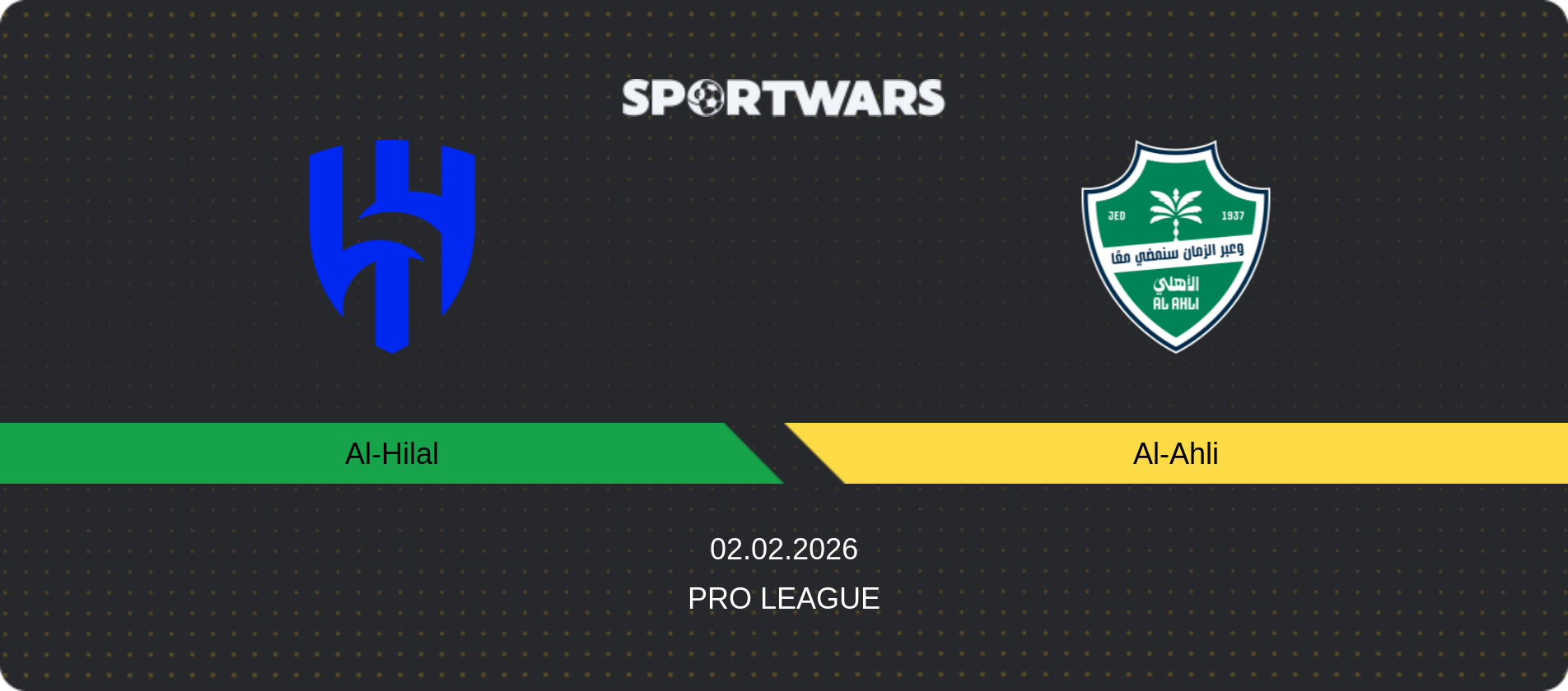 Match prediction Al-Hilal — Al-Ahli, Pro League, 02.02.2026