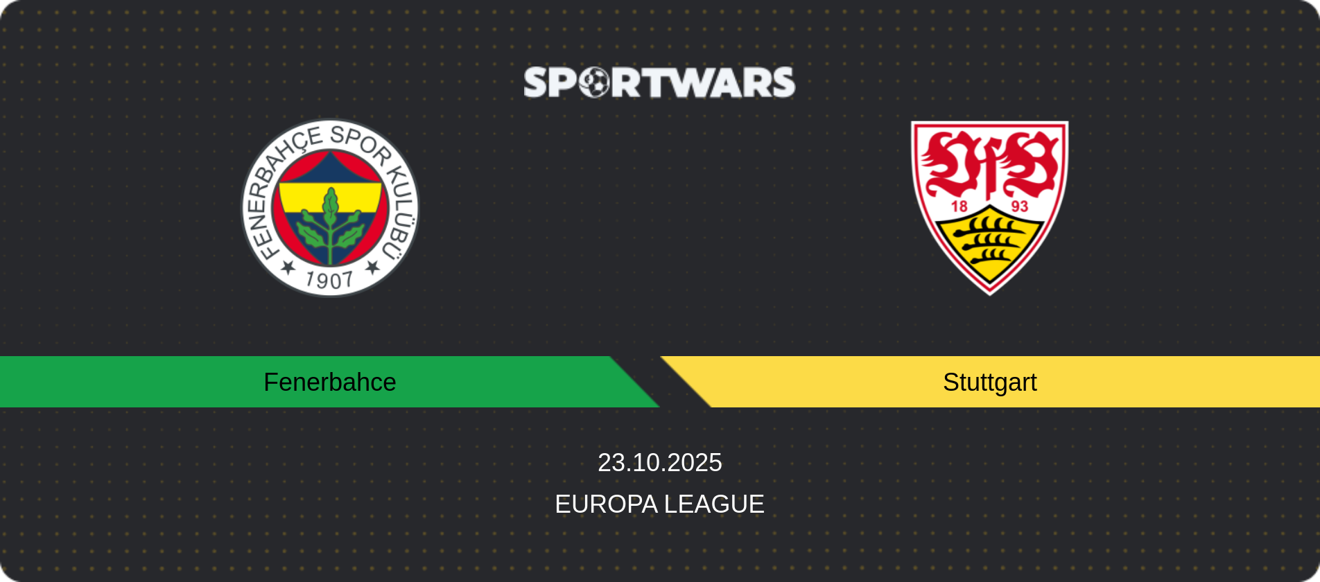 Match prediction Fenerbahce — Stuttgart, Europa League, 23.10.2025