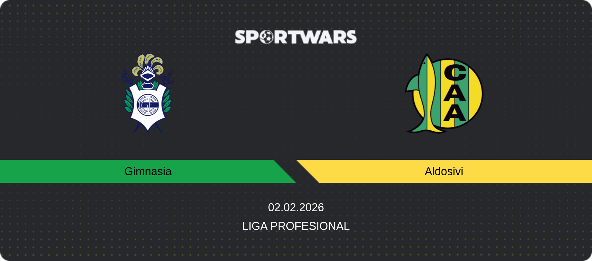 Match prediction Gimnasia — Aldosivi, Liga Profesional, 02.02.2026