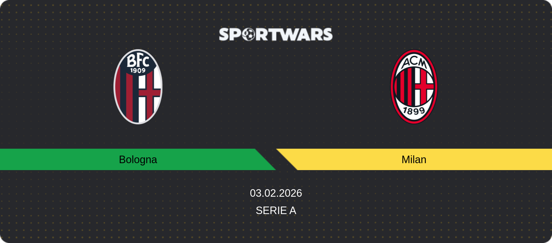 Match prediction Bologna — Milan, Serie A, 03.02.2026