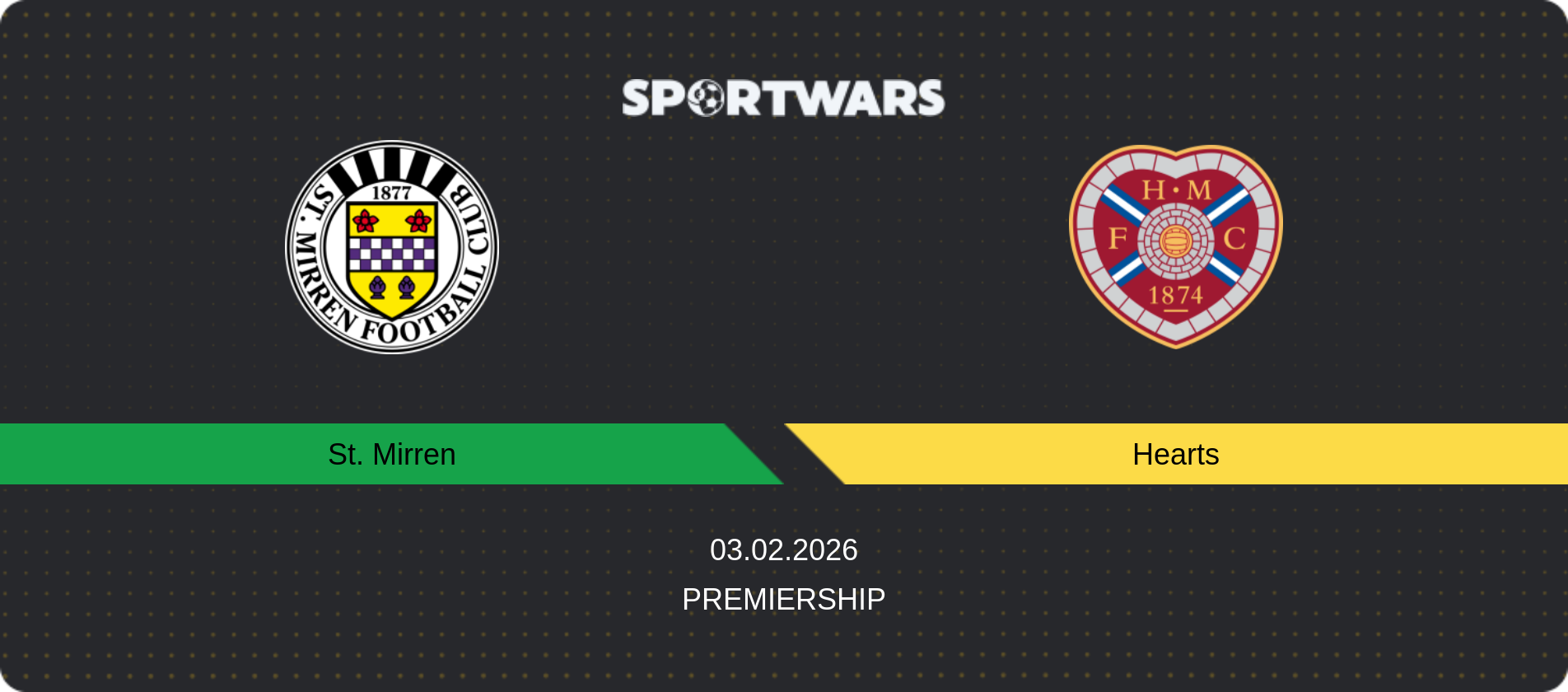 Match prediction St. Mirren — Hearts, Premiership, 03.02.2026
