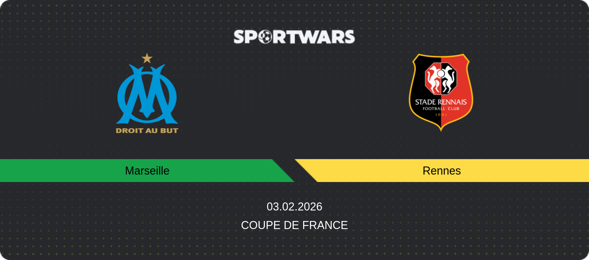 Match prediction Marseille — Rennes, Coupe de France, 03.02.2026