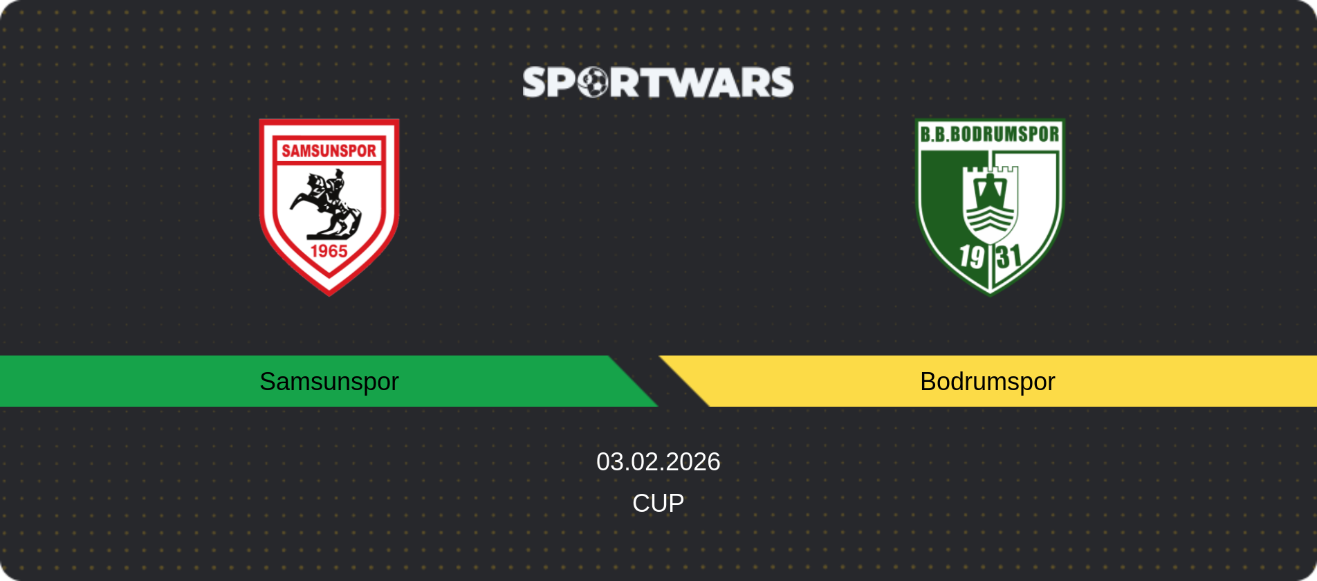 Match prediction Samsunspor — Bodrumspor, Cup, 03.02.2026