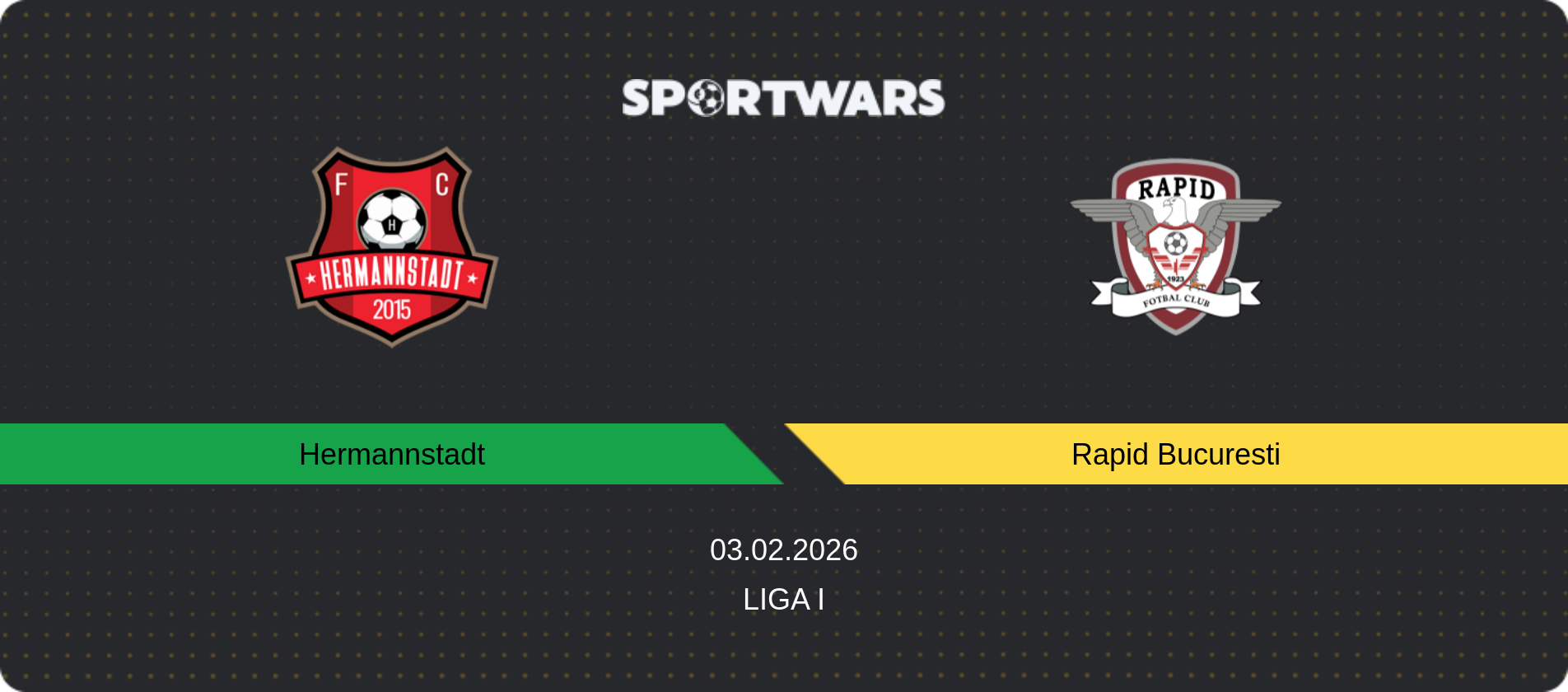 Match prediction Hermannstadt — Rapid Bucuresti, Liga I, 03.02.2026