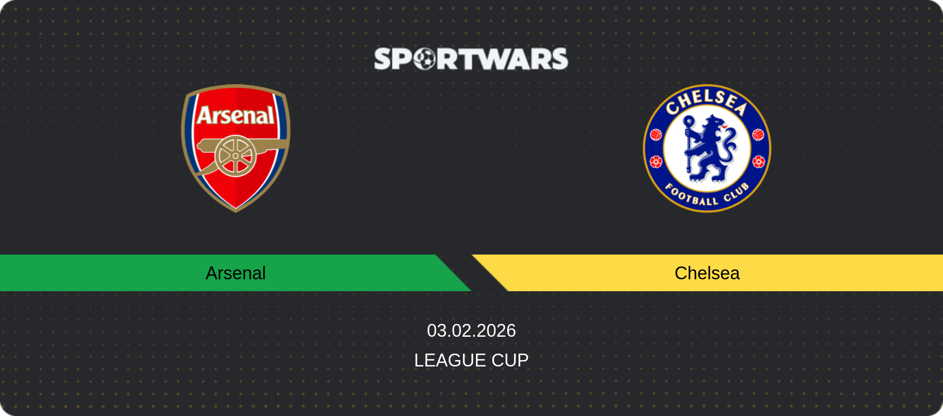 Match prediction Arsenal — Chelsea, League Cup, 03.02.2026