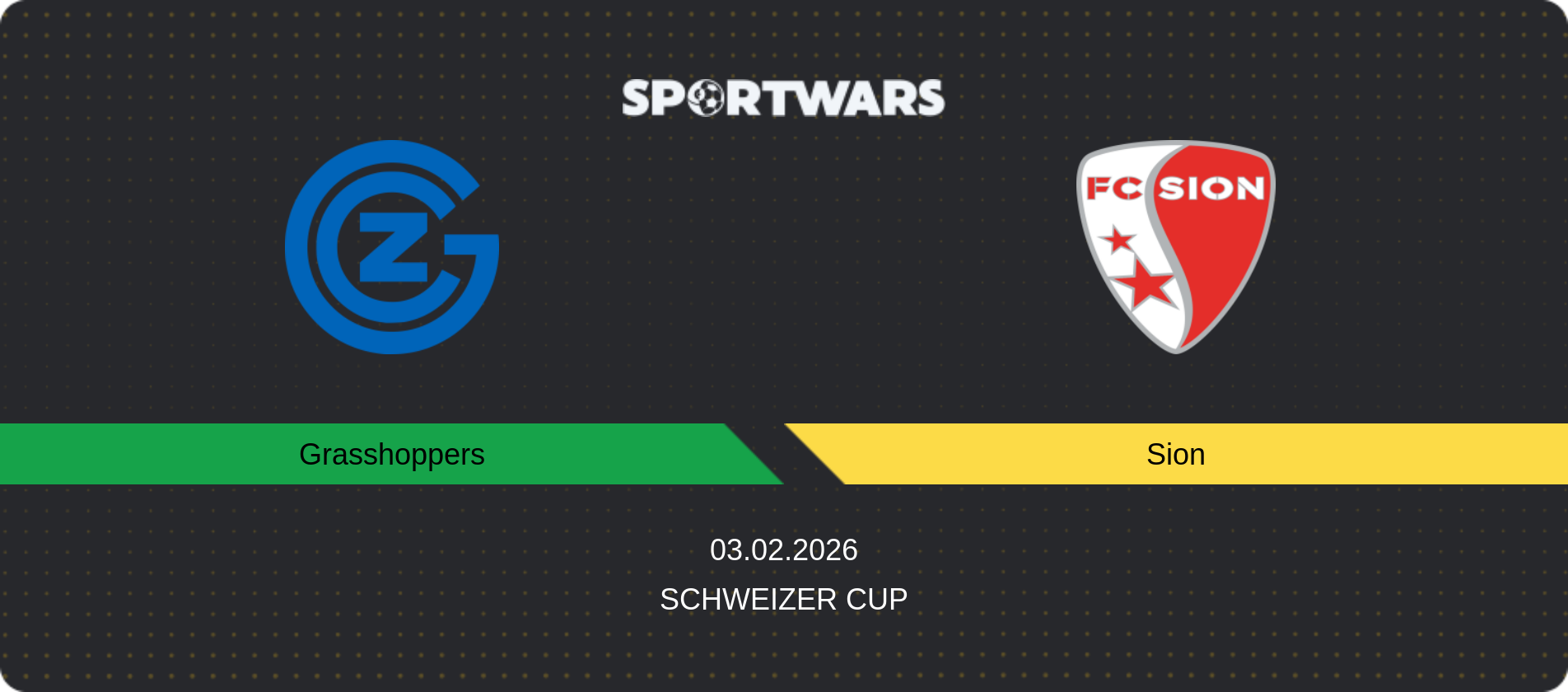 Match prediction Grasshoppers — Sion, Schweizer Cup, 03.02.2026
