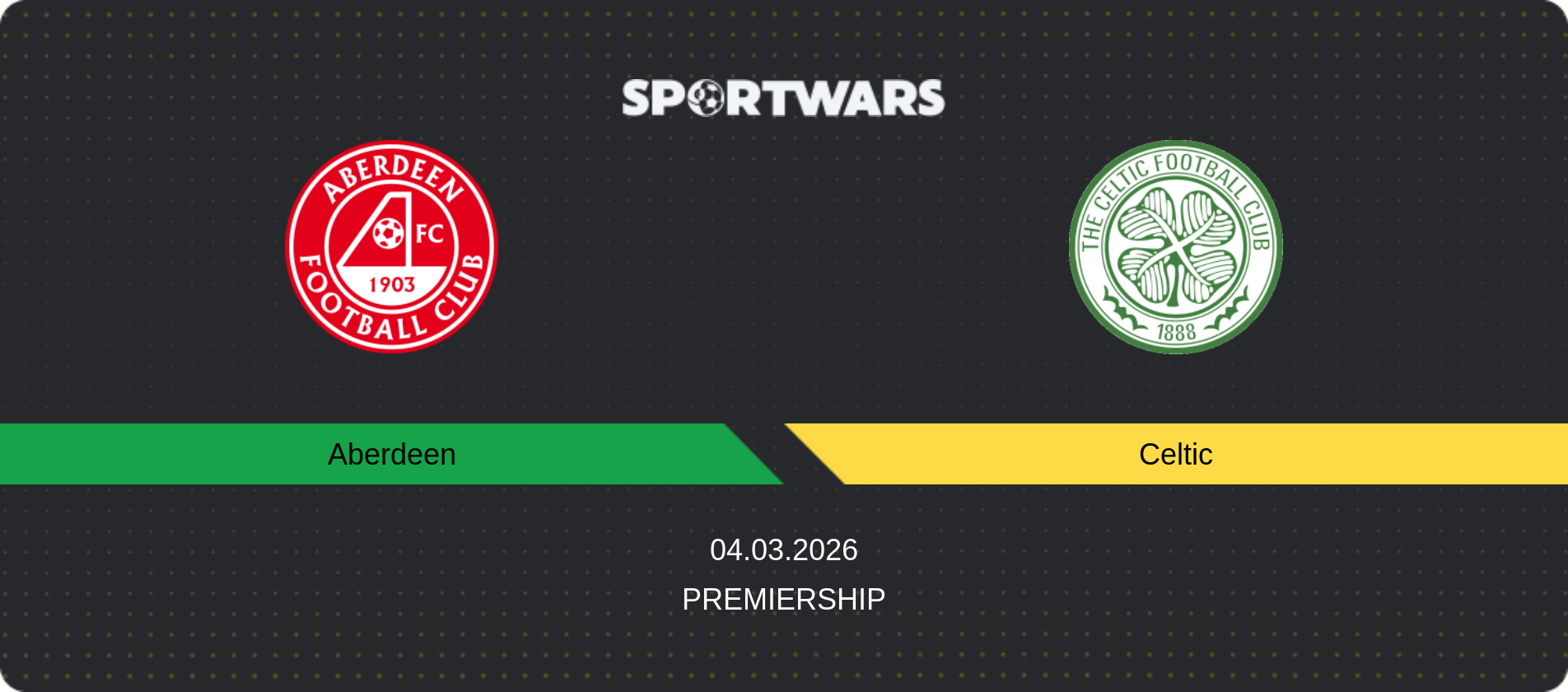 Match prediction Aberdeen — Celtic, Premiership, 04.03.2026