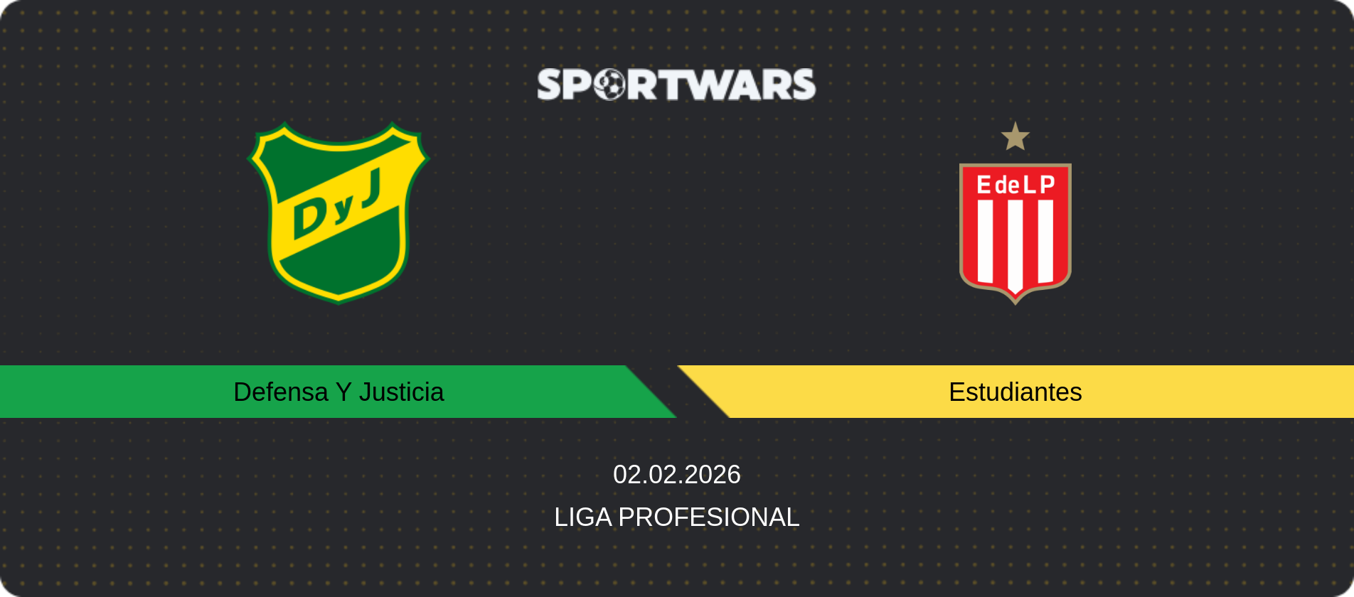 Match prediction Defensa Y Justicia — Estudiantes, Liga Profesional, 02.02.2026