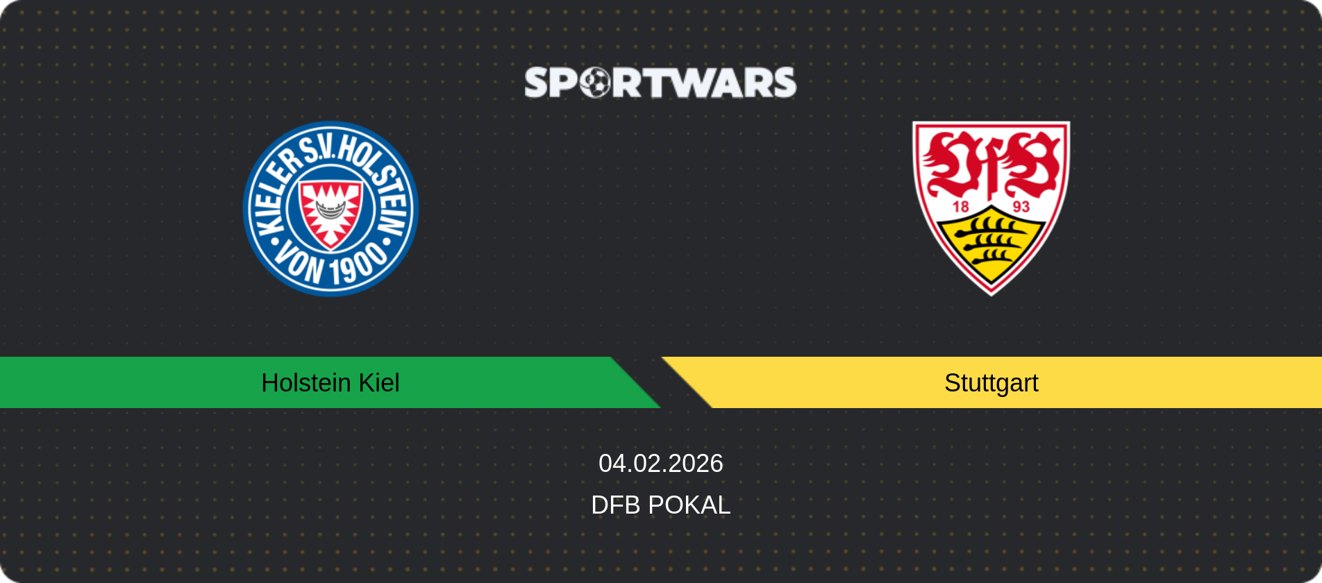 Match prediction Holstein Kiel — Stuttgart, DFB Pokal, 04.02.2026