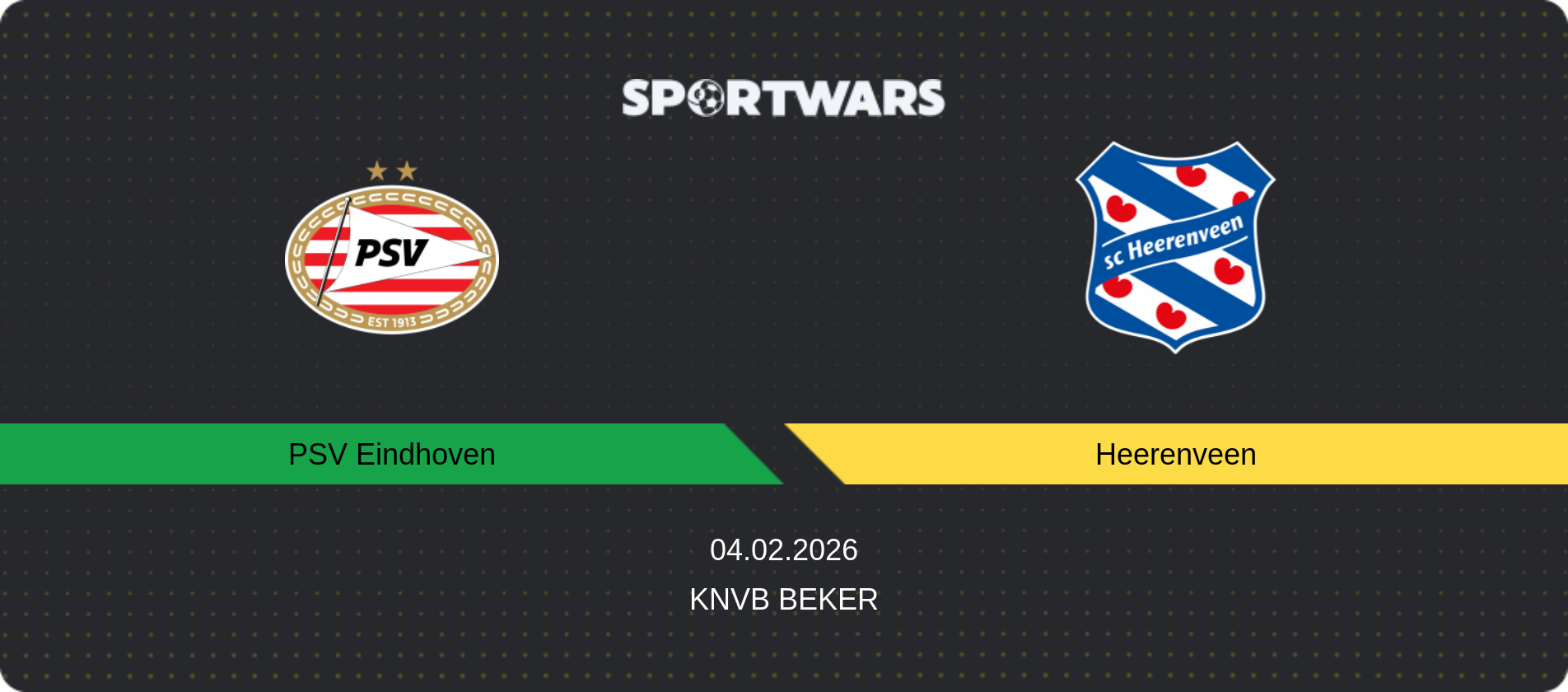Match prediction PSV Eindhoven — Heerenveen, KNVB Beker, 04.02.2026