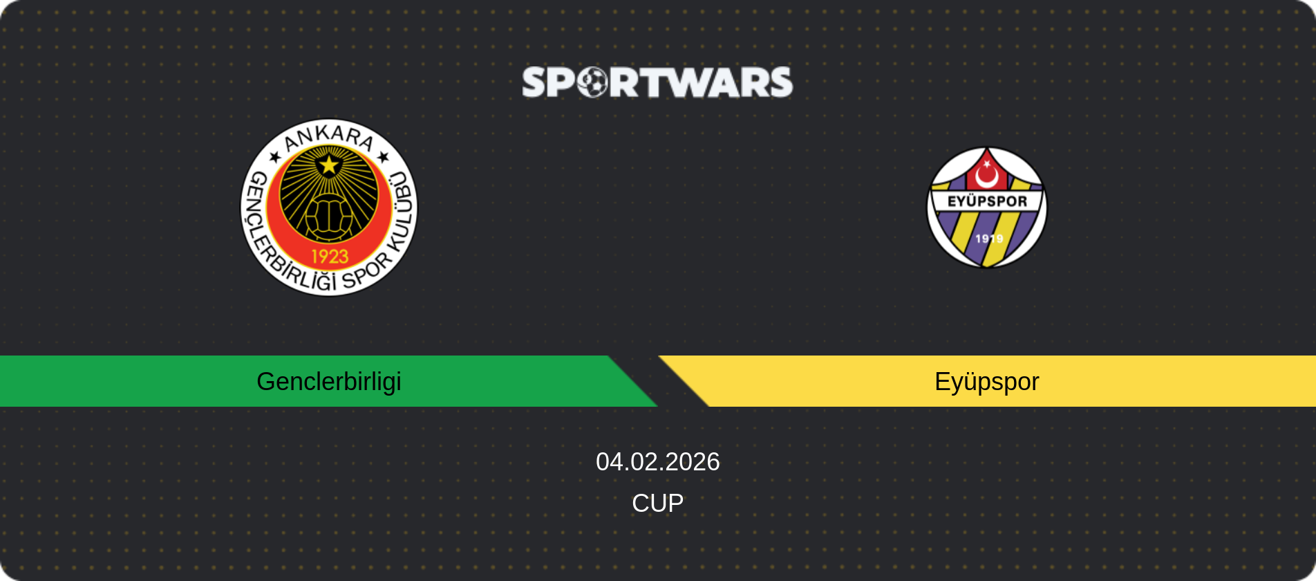 Match prediction Genclerbirligi — Eyüpspor, Cup, 04.02.2026