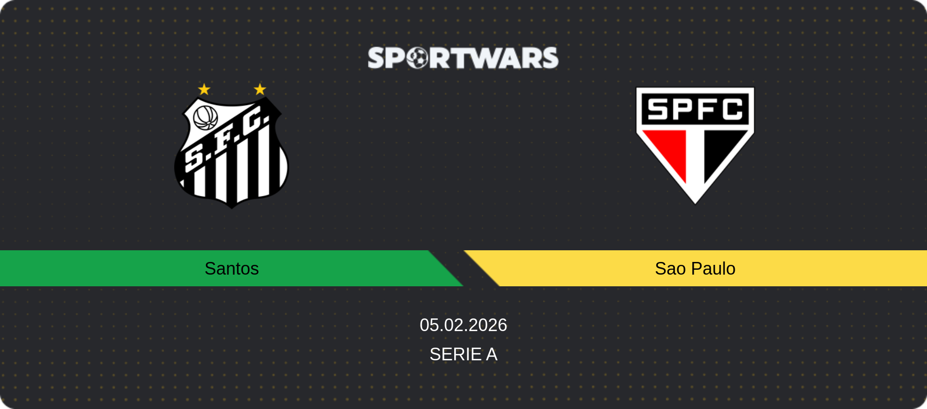 Match prediction Santos — Sao Paulo, Serie A, 05.02.2026