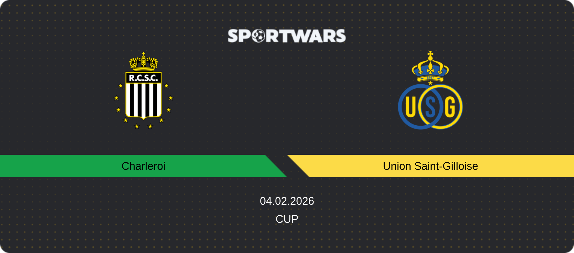 Match prediction Charleroi — Union Saint-Gilloise, Cup, 04.02.2026