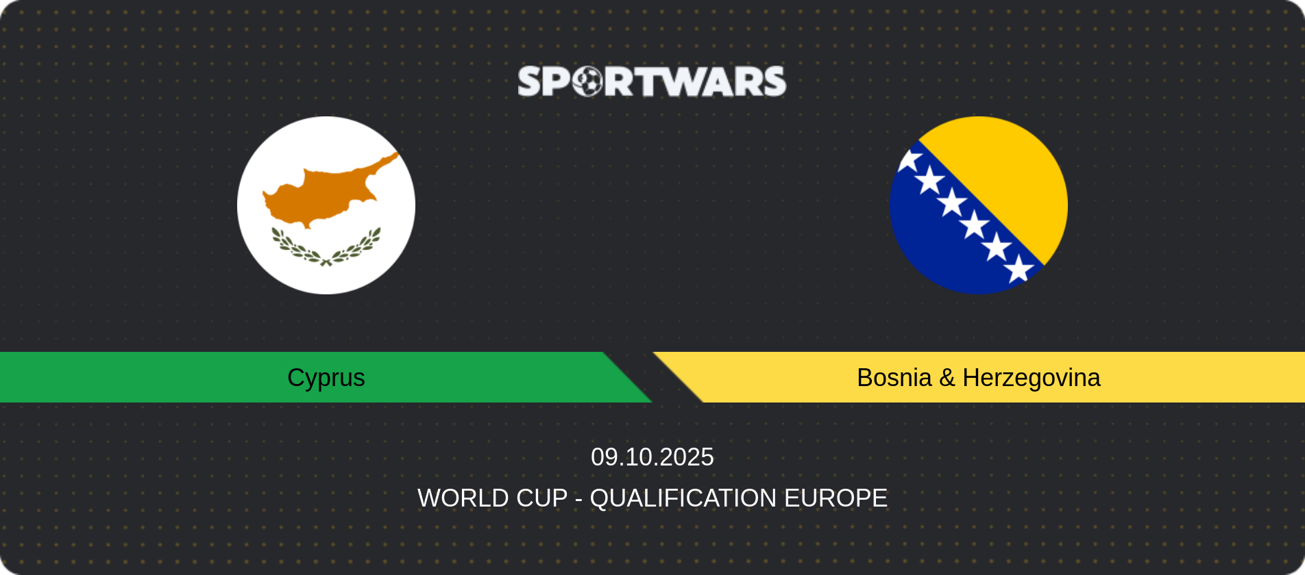 Match prediction Cyprus — Bosnia & Herzegovina, World Cup - Qualification Europe, 09.10.2025