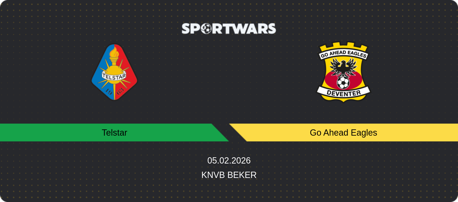 Match prediction Telstar — Go Ahead Eagles, KNVB Beker, 05.02.2026