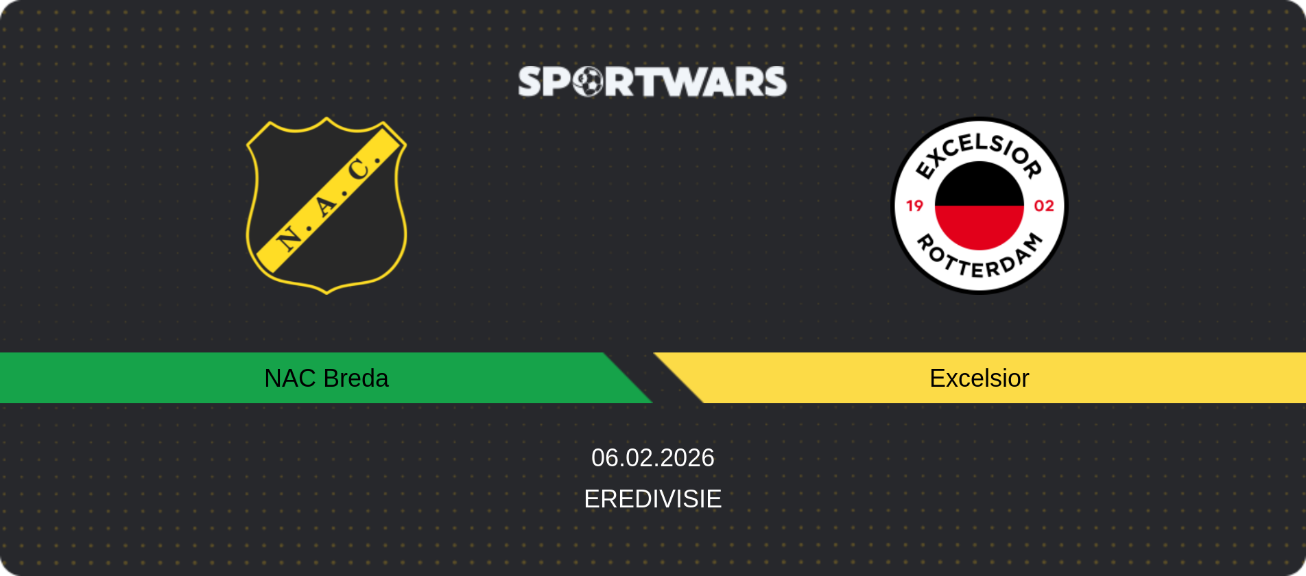 Match prediction NAC Breda — Excelsior, Eredivisie, 06.02.2026