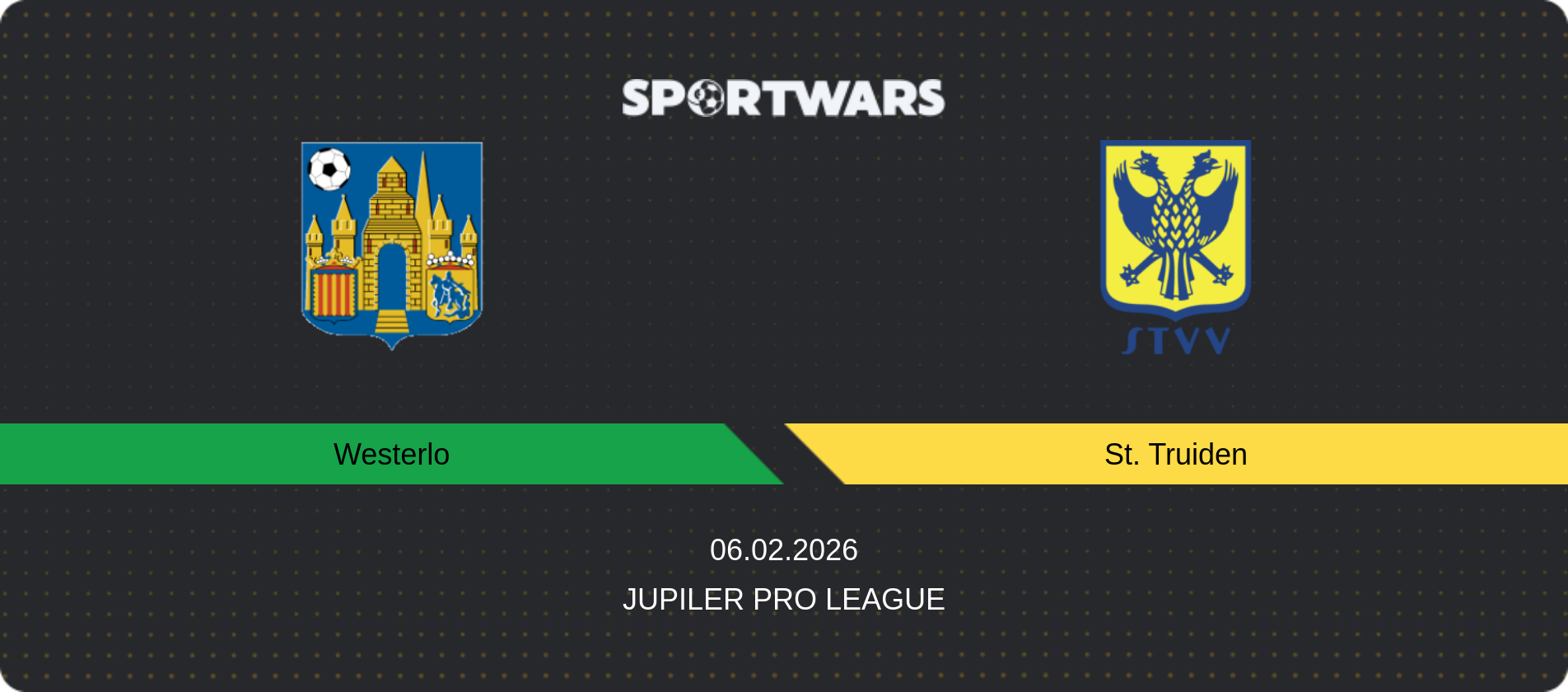 Match prediction Westerlo — St. Truiden, Jupiler Pro League, 06.02.2026