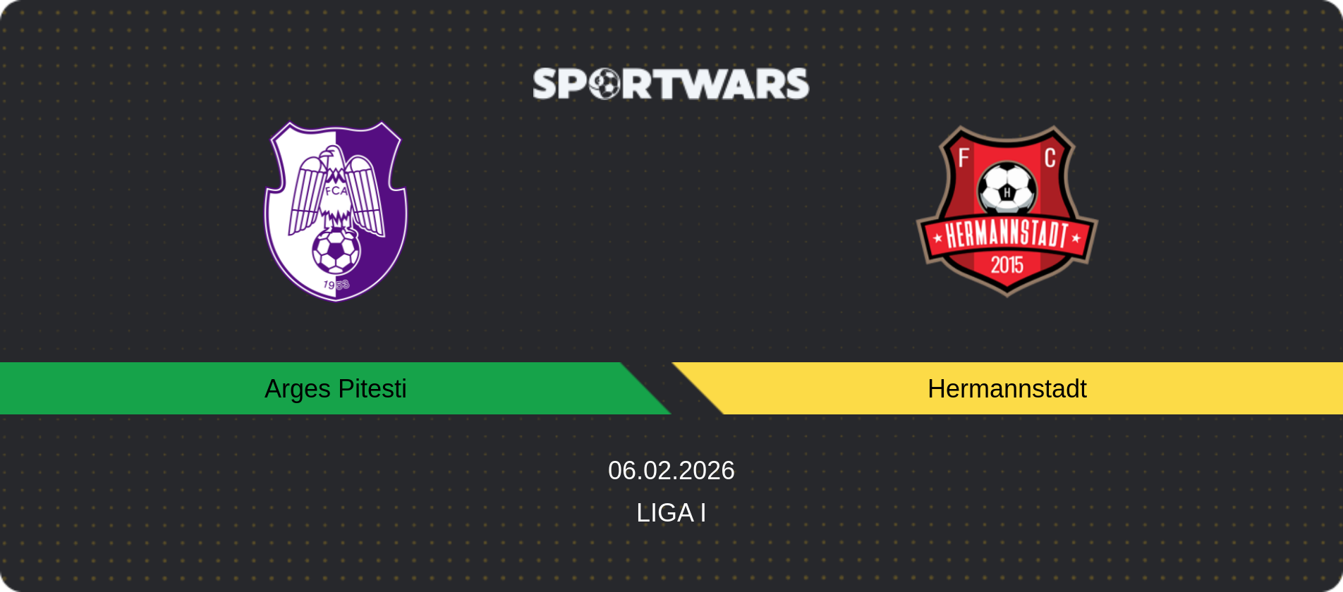Match prediction Arges Pitesti — Hermannstadt, Liga I, 06.02.2026