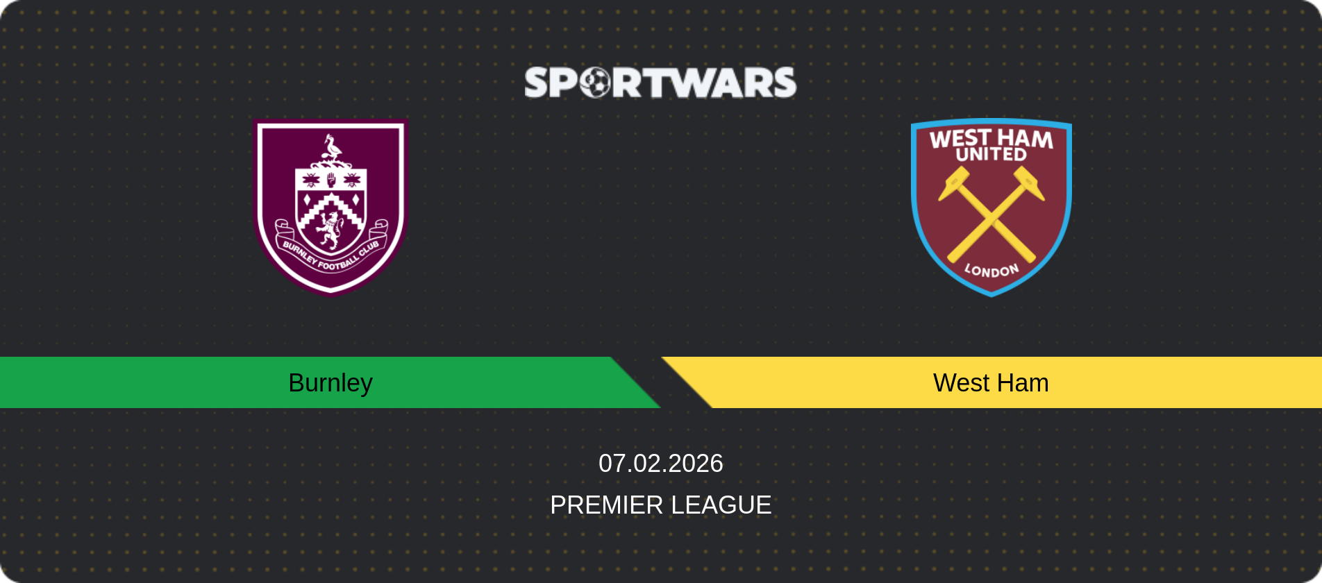 Match prediction Burnley — West Ham, Premier League, 07.02.2026