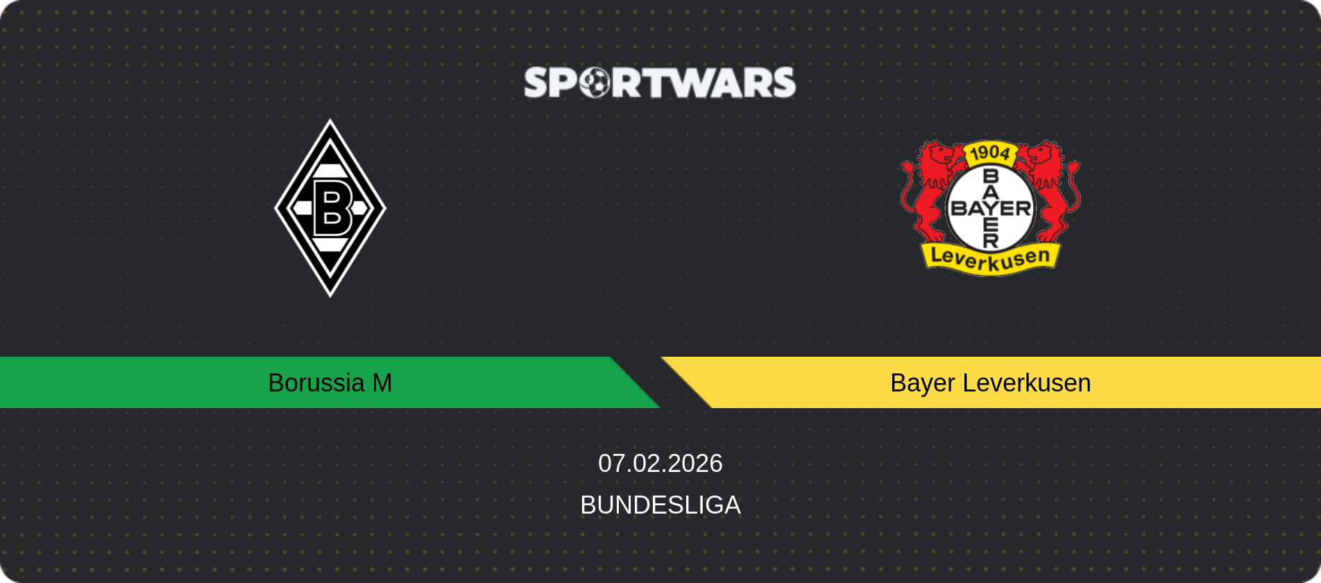 Match prediction Borussia M — Bayer Leverkusen, Bundesliga, 07.02.2026