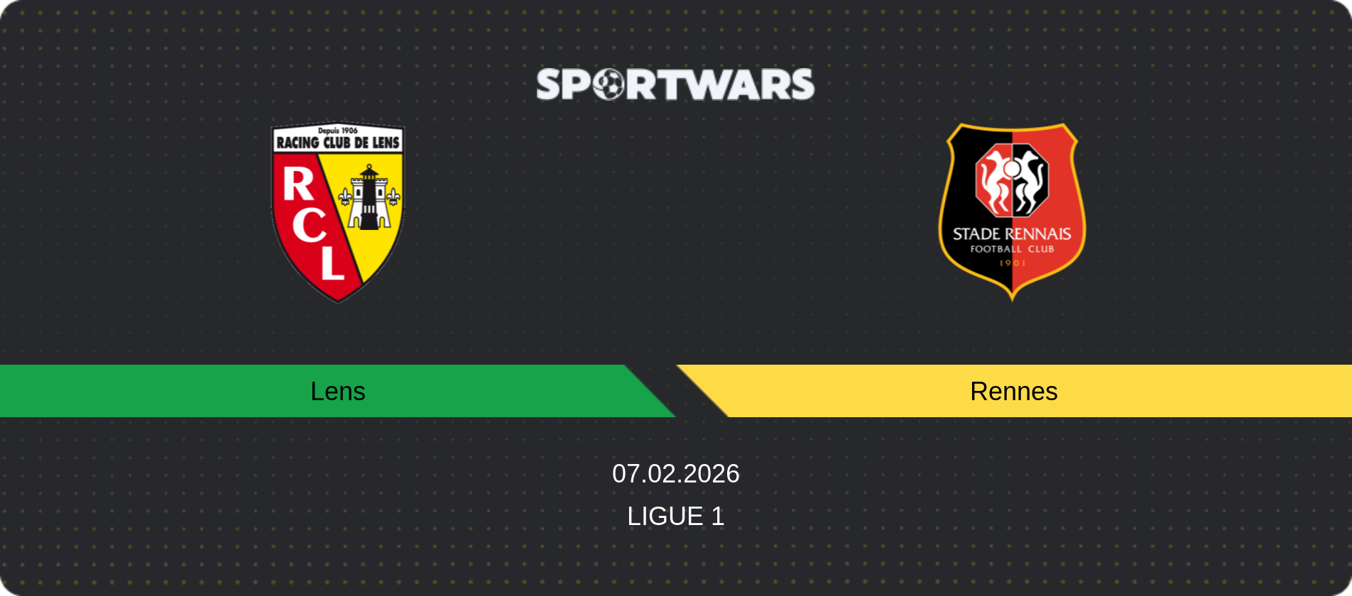 Match prediction Lens — Rennes, Ligue 1, 07.02.2026