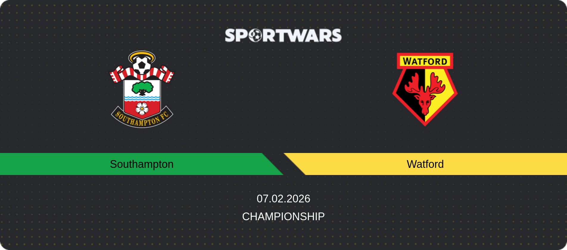 Match prediction Southampton — Watford, Championship, 07.02.2026