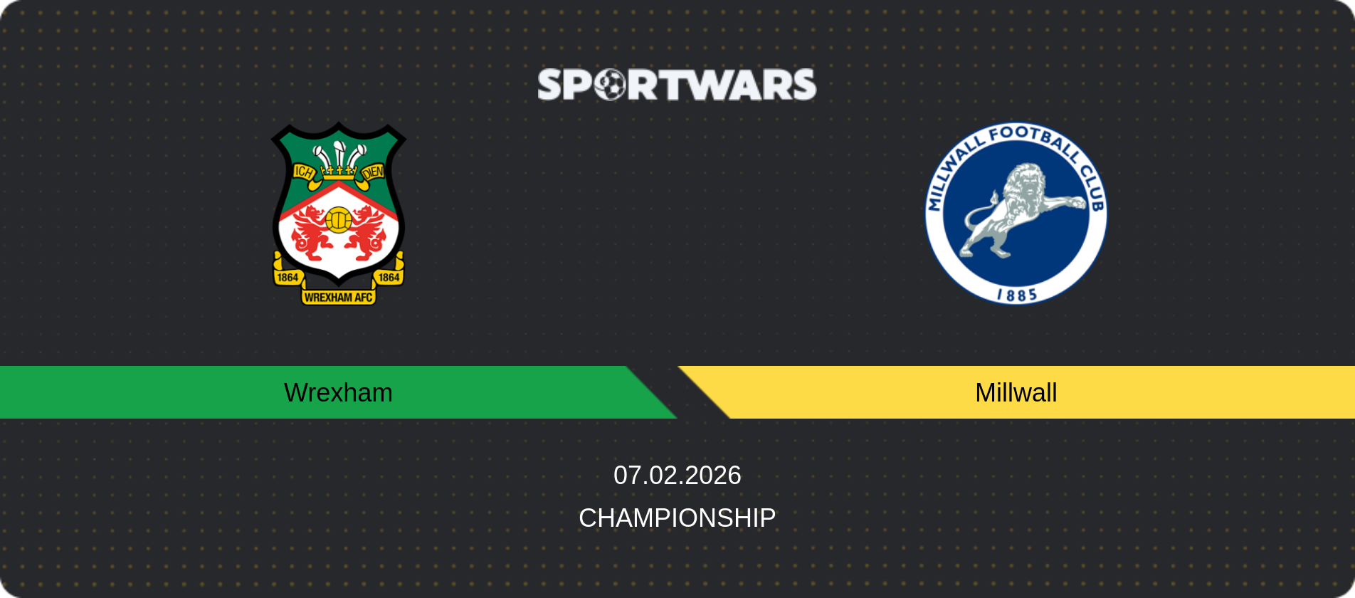 Match prediction Wrexham — Millwall, Championship, 07.02.2026