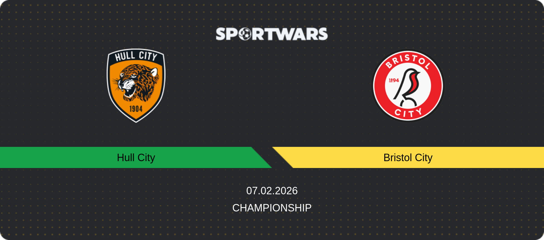 Match prediction Hull City — Bristol City, Championship, 07.02.2026