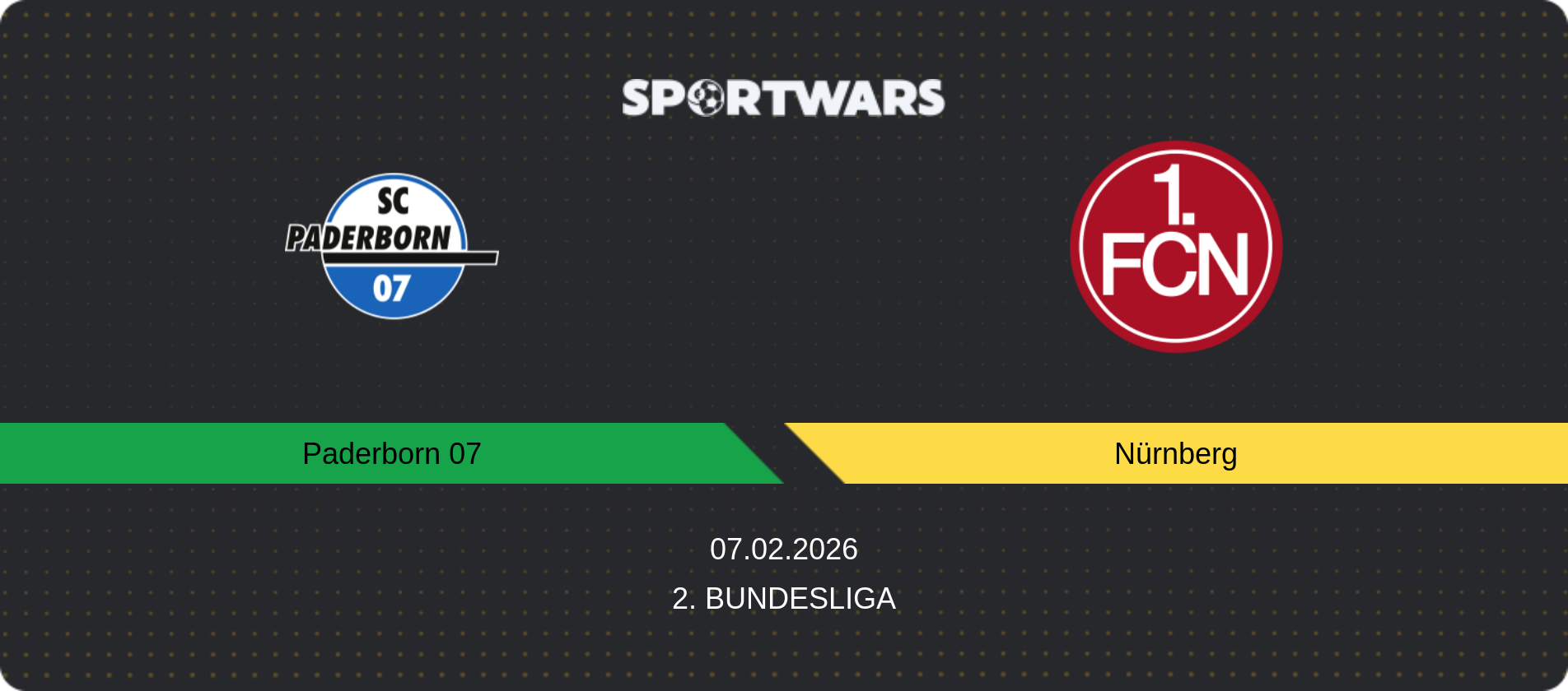 Match prediction Paderborn 07 — Nürnberg, 2. Bundesliga, 07.02.2026