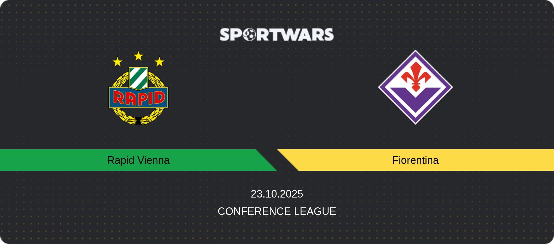 Match prediction Rapid Vienna — Fiorentina, Conference League, 23.10.2025