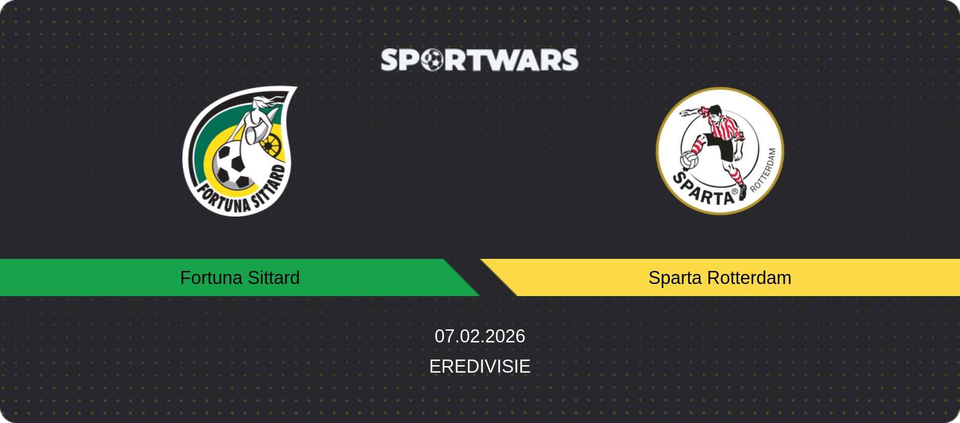 Match prediction Fortuna Sittard — Sparta Rotterdam, Eredivisie, 07.02.2026