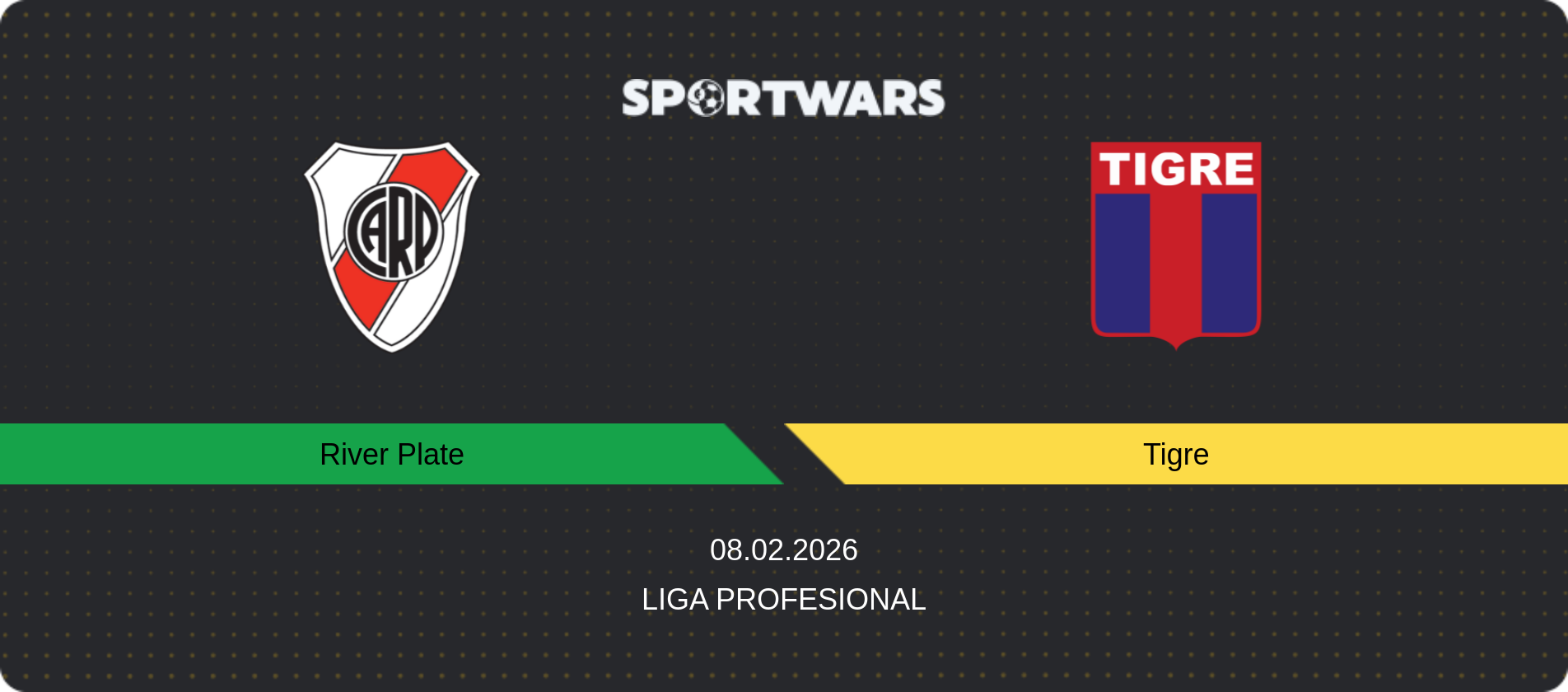 Match prediction River Plate — Tigre, Liga Profesional, 08.02.2026