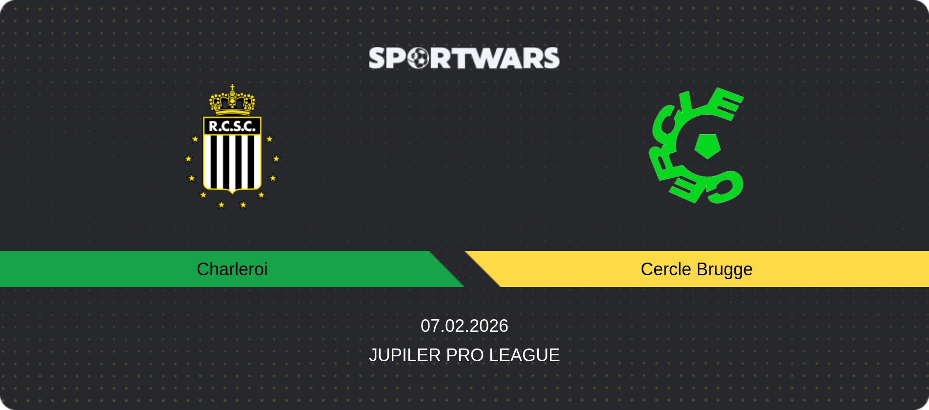 Match prediction Charleroi — Cercle Brugge, Jupiler Pro League, 07.02.2026