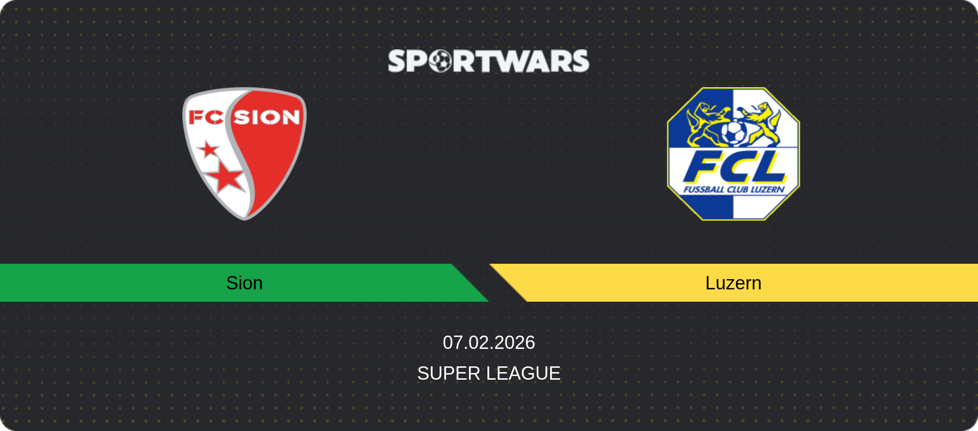 Match prediction Sion — Luzern, Super League, 07.02.2026