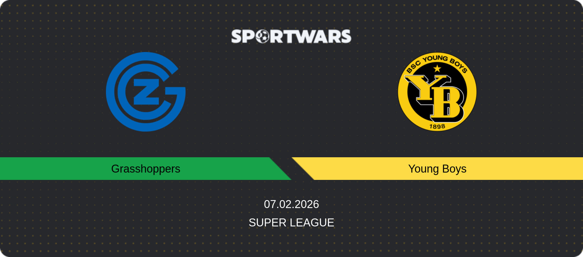 Match prediction Grasshoppers — Young Boys, Super League, 07.02.2026