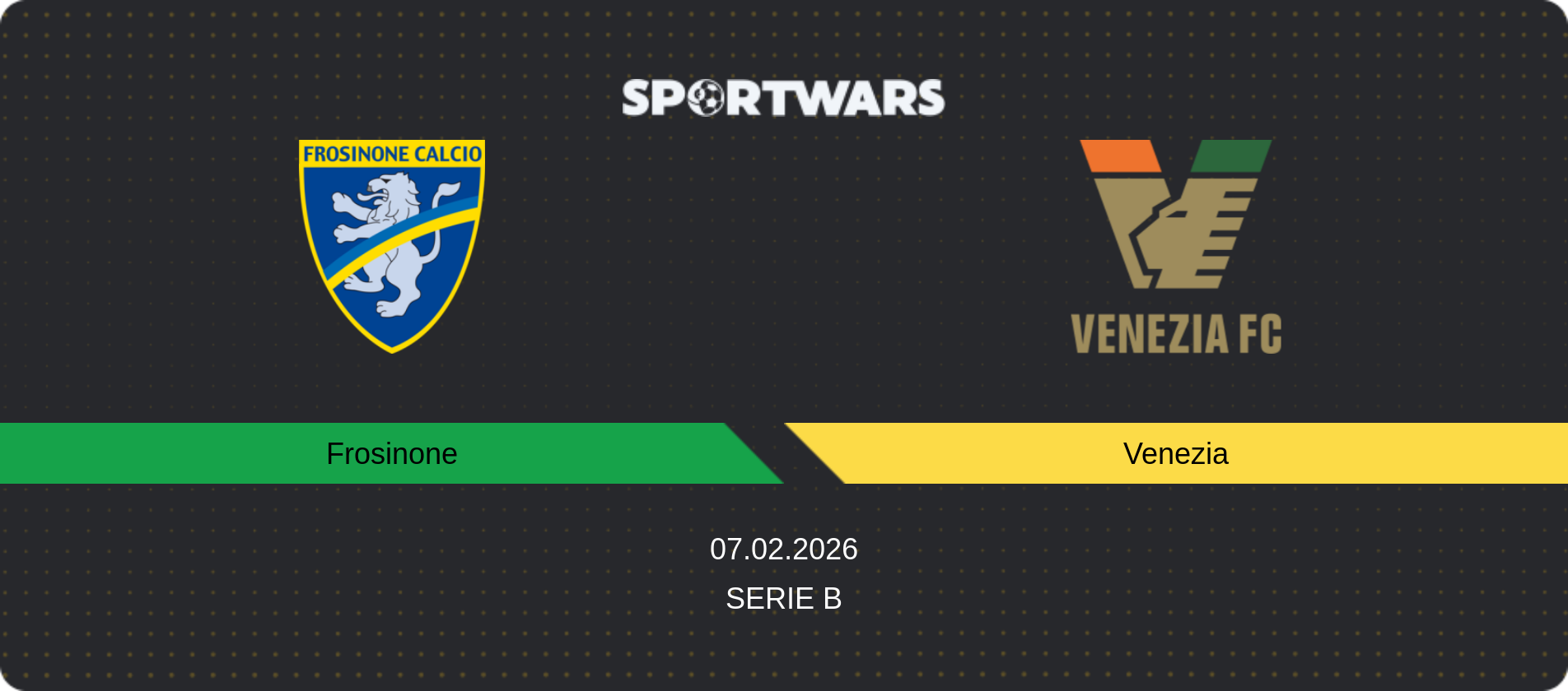 Match prediction Frosinone — Venezia, Serie B, 07.02.2026