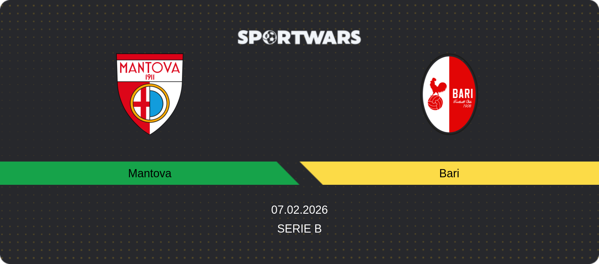 Match prediction Mantova — Bari, Serie B, 07.02.2026