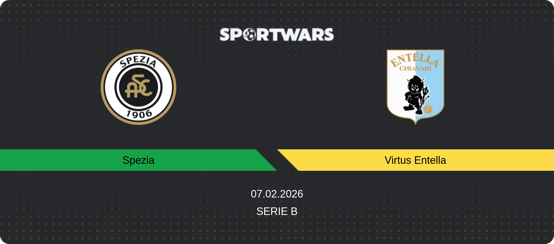 Match prediction Spezia — Virtus Entella, Serie B, 07.02.2026
