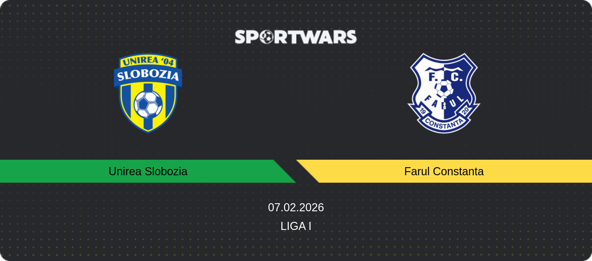 Match prediction Unirea Slobozia — Farul Constanta, Liga I, 07.02.2026