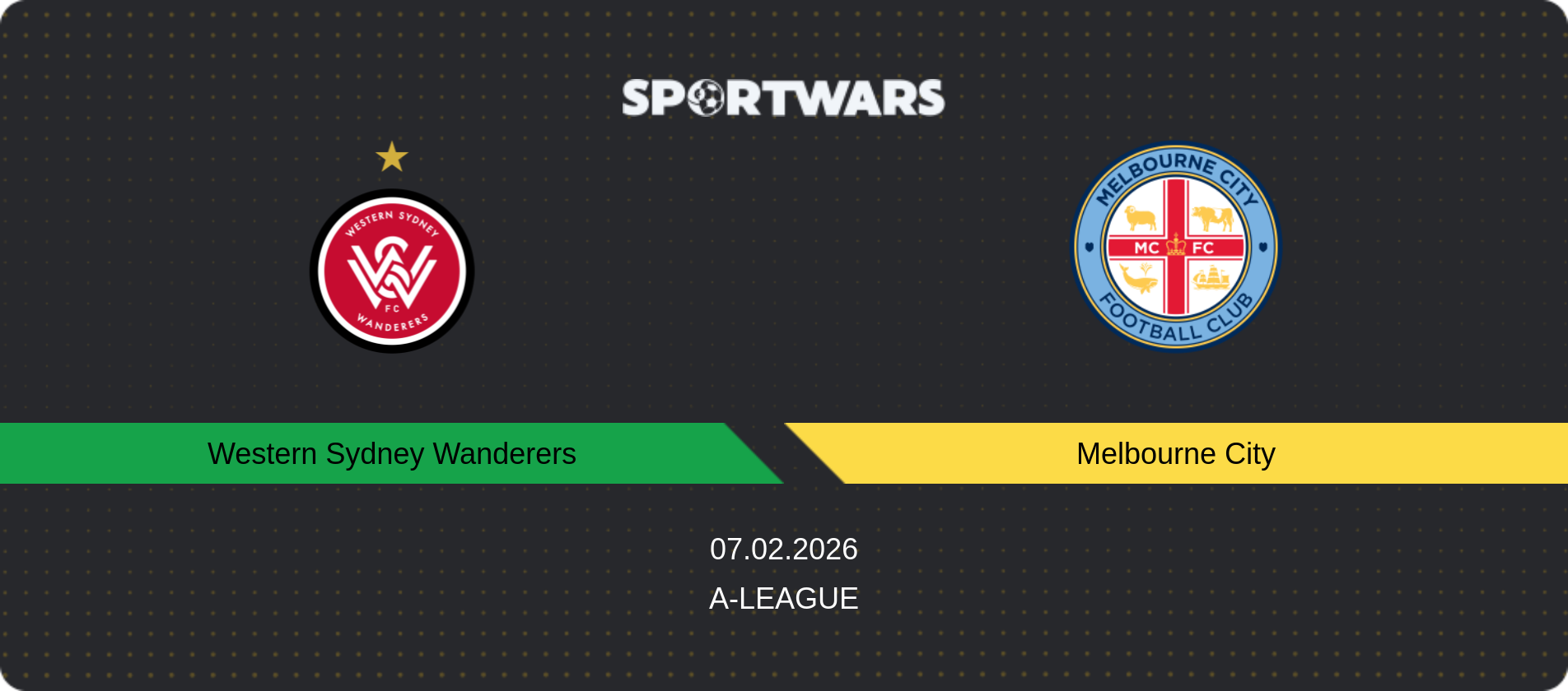 Match prediction Western Sydney Wanderers — Melbourne City, A-League, 07.02.2026