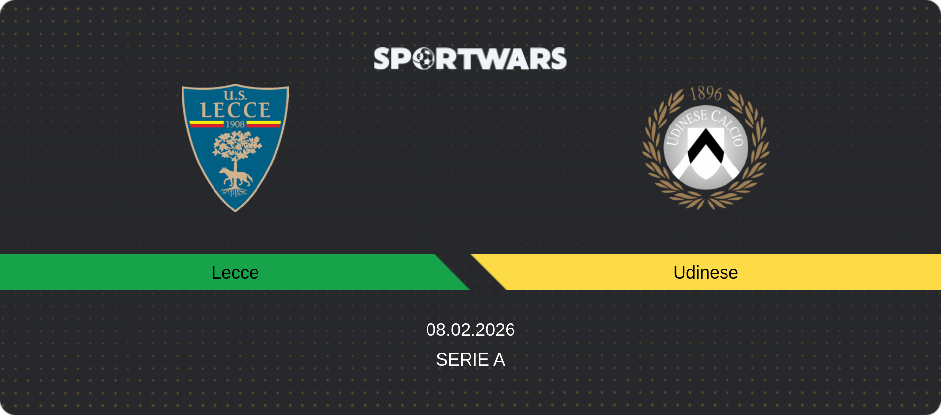 Match prediction Lecce — Udinese, Serie A, 08.02.2026