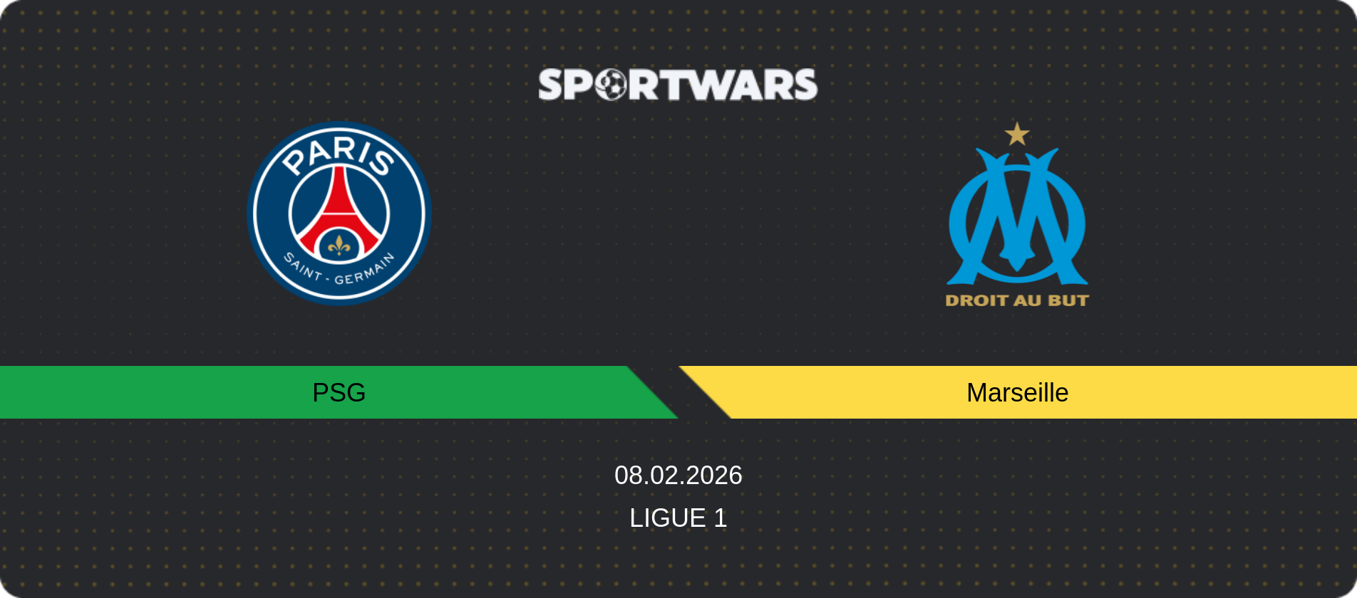 Match prediction PSG — Marseille, Ligue 1, 08.02.2026