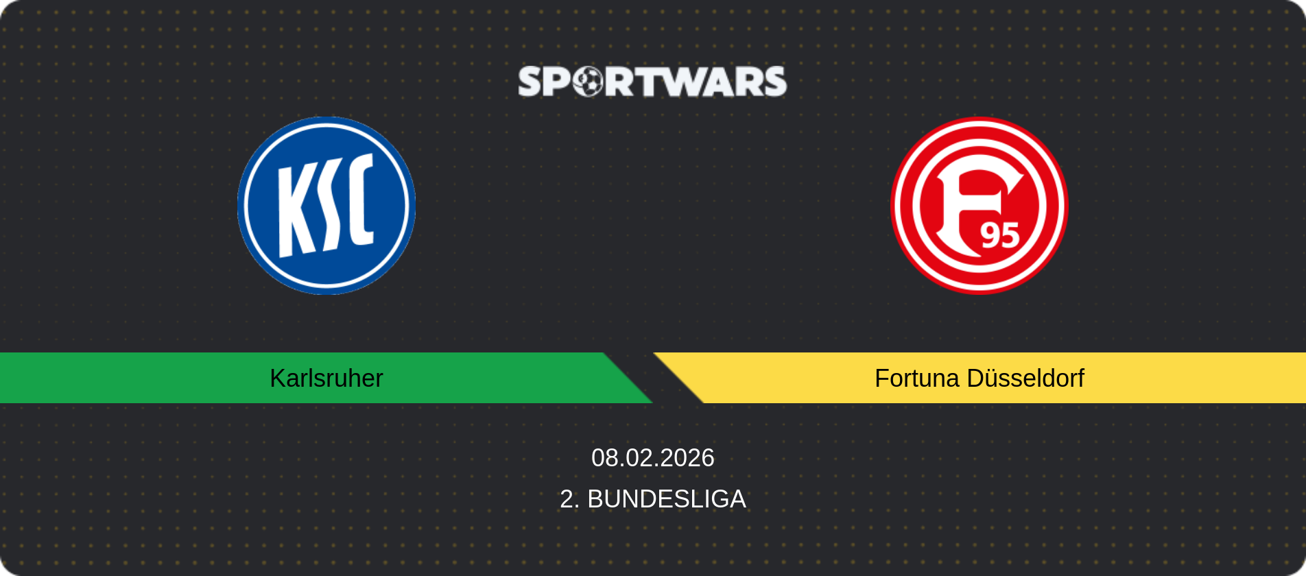 Match prediction Karlsruher — Fortuna Düsseldorf, 2. Bundesliga, 08.02.2026