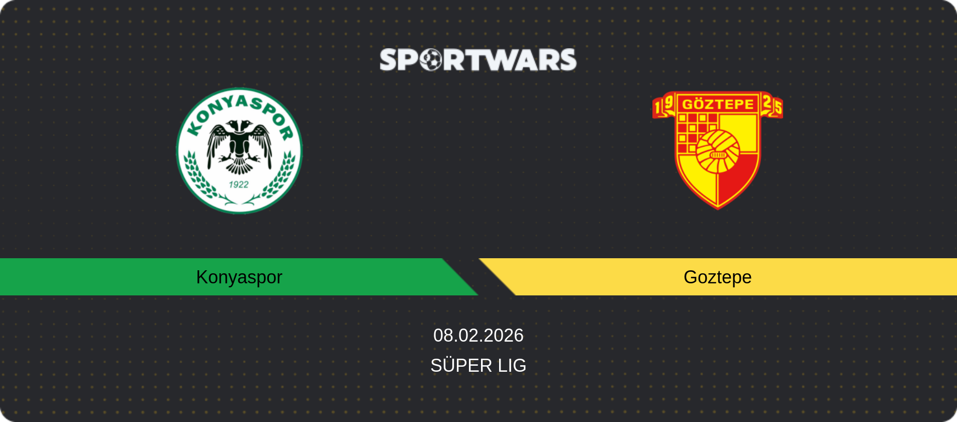 Match prediction Konyaspor — Goztepe, Süper Lig, 08.02.2026