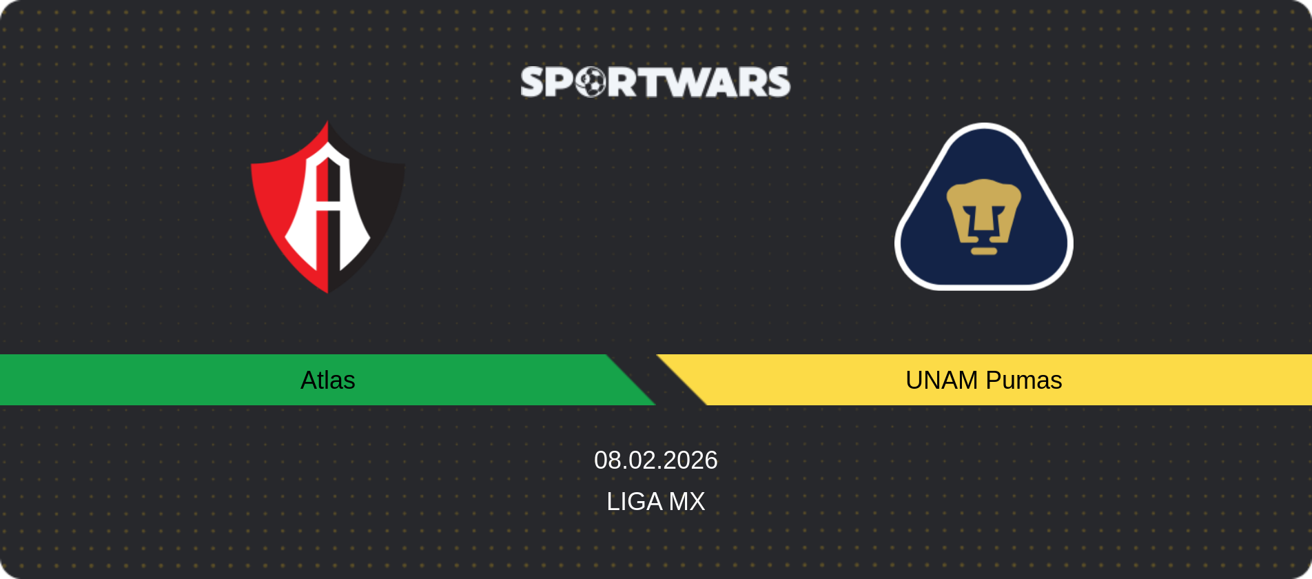 Match prediction Atlas — UNAM Pumas, Liga MX, 08.02.2026