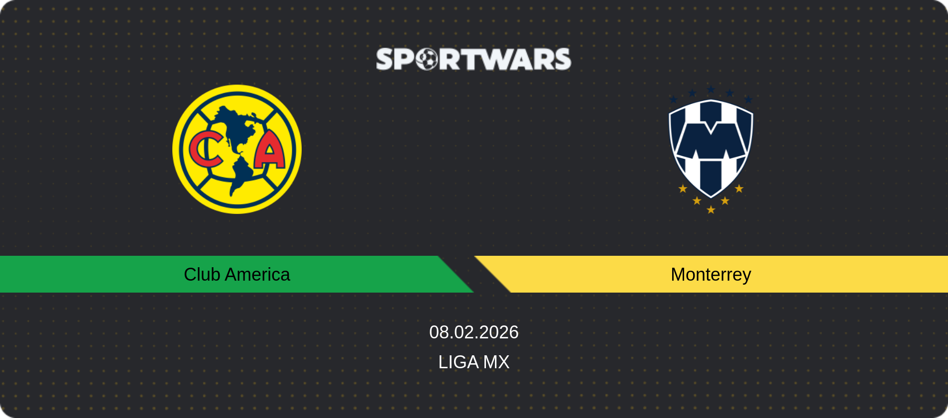 Match prediction Club America — Monterrey, Liga MX, 08.02.2026