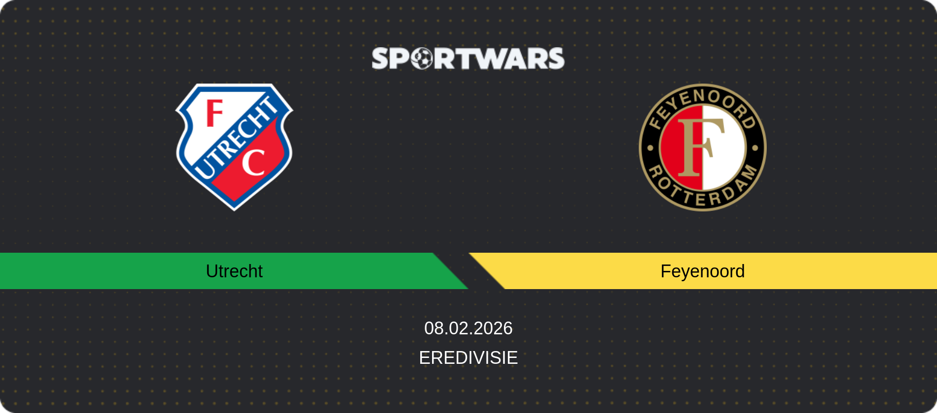 Match prediction Utrecht — Feyenoord, Eredivisie, 08.02.2026