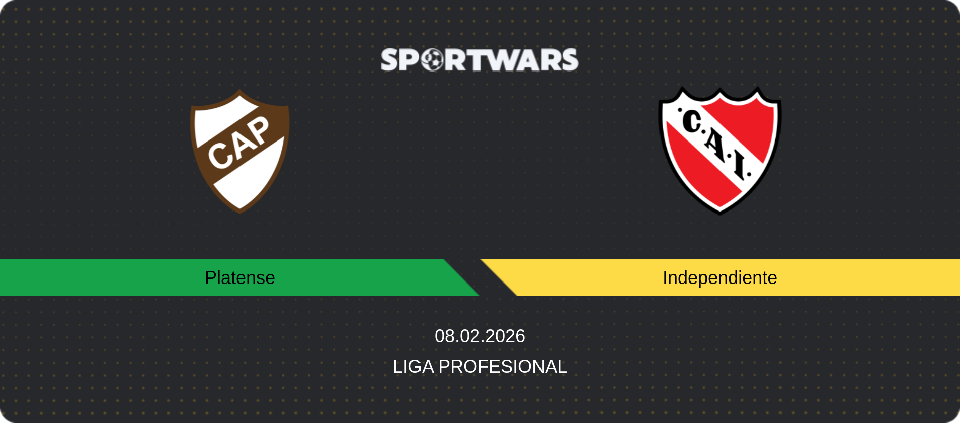 Match prediction Platense — Independiente, Liga Profesional, 08.02.2026