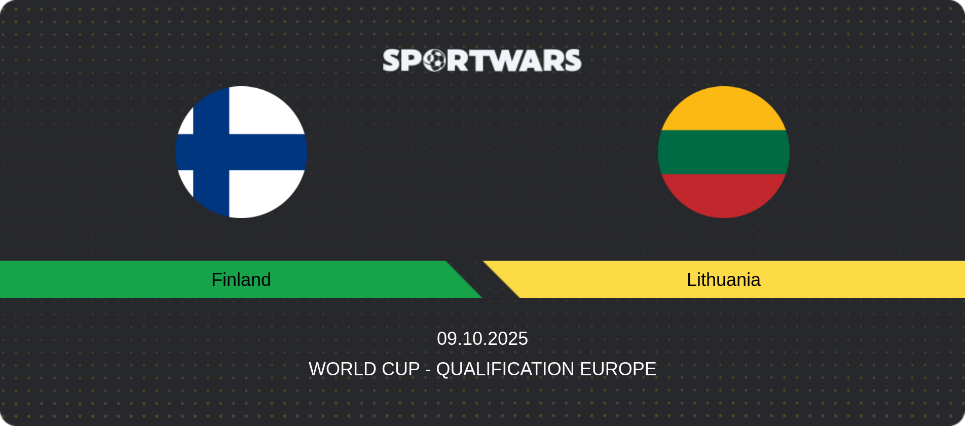 Match prediction Finland — Lithuania, World Cup - Qualification Europe, 09.10.2025