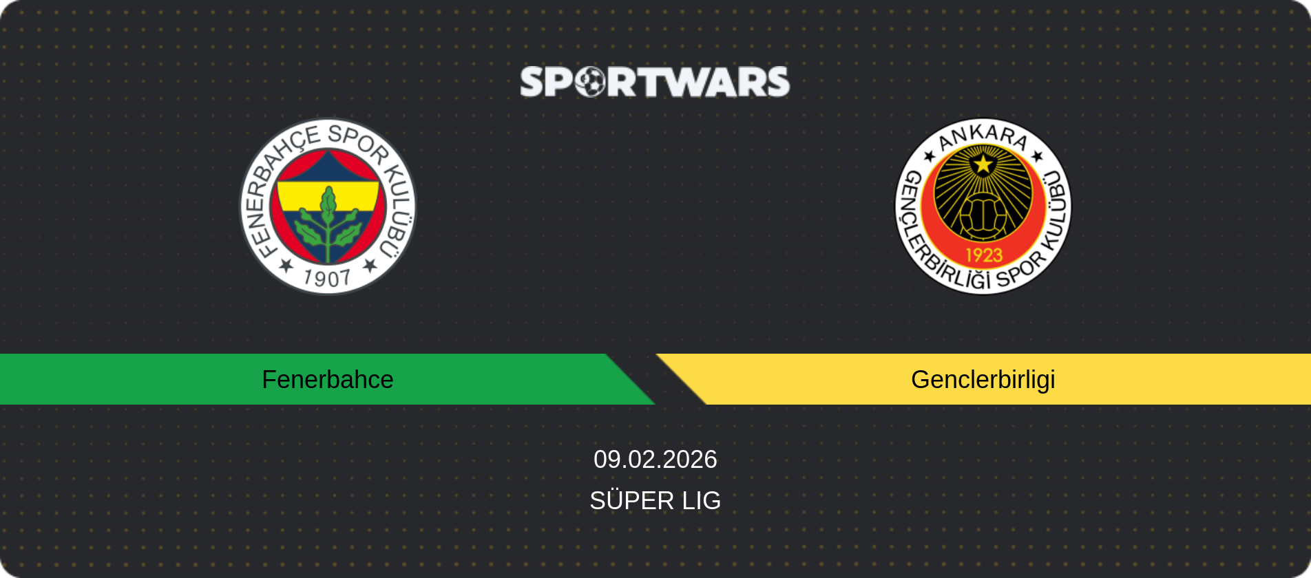 Match prediction Fenerbahce — Genclerbirligi, Süper Lig, 09.02.2026